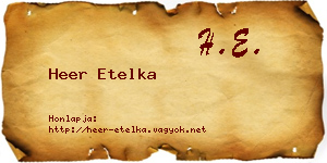 Heer Etelka névjegykártya